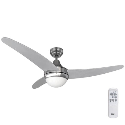 Takfläkt med belysning EDM 33804 Egeo Silvrig 60 W - finns hos Aktivcamping