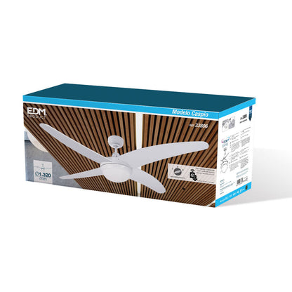 Takfläkt med belysning EDM 33806 Caspio Vit 60 W finns hos Aktivcamping