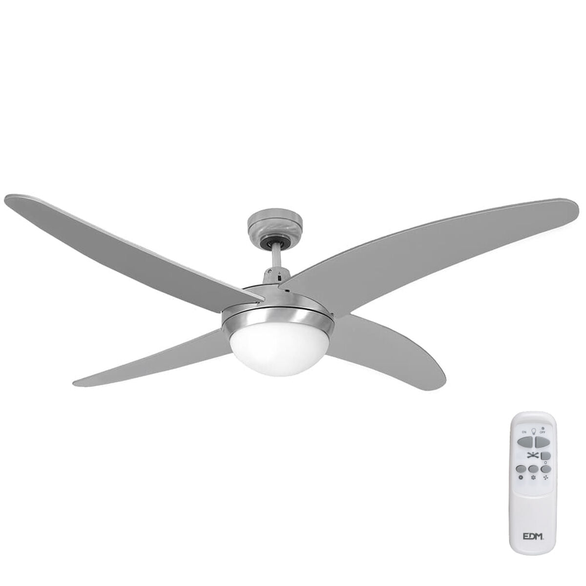 Takfläkt med belysning EDM 33807 Caspio Silvrig 60 W - finns hos Aktivcamping