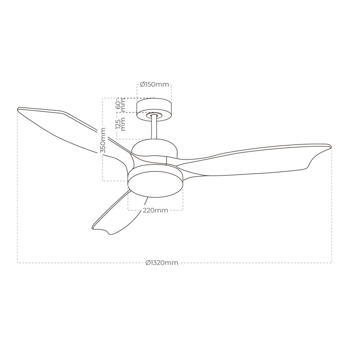 Takfläkt med belysning EDM 33819 Báltico 20 W 2190 Lm - finns hos Aktivcamping
