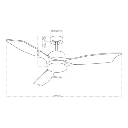 Takfläkt med belysning EDM 33819 Báltico 20 W 2190 Lm - finns hos Aktivcamping