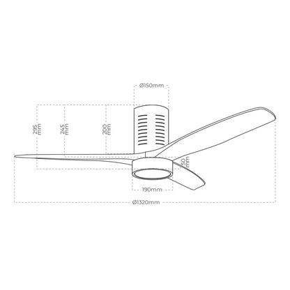 Takfläkt med belysning EDM 33825 Kara 30 W 2190 Lm - finns hos Aktivcamping