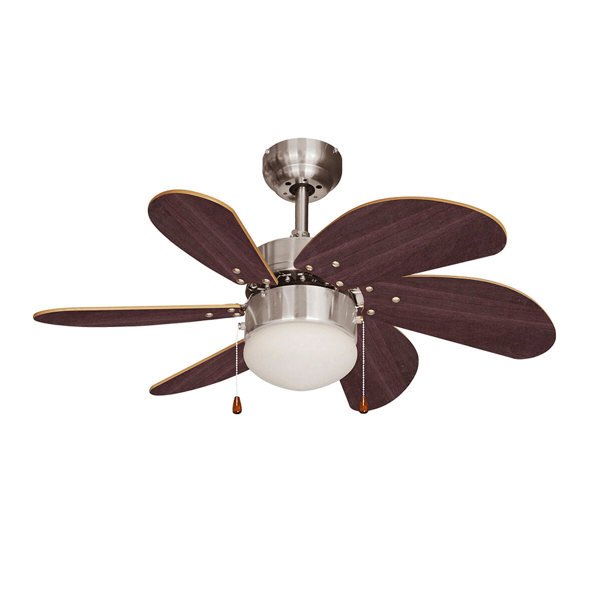 Takfläkt med belysning EDM 33984 Aral Wengue ickel 50 W - finns hos Aktivcamping