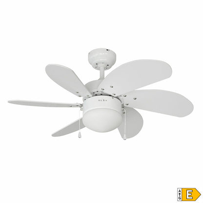 Takfläkt med belysning EDM 33985 Aral Vit 50 W finns hos Aktivcamping
