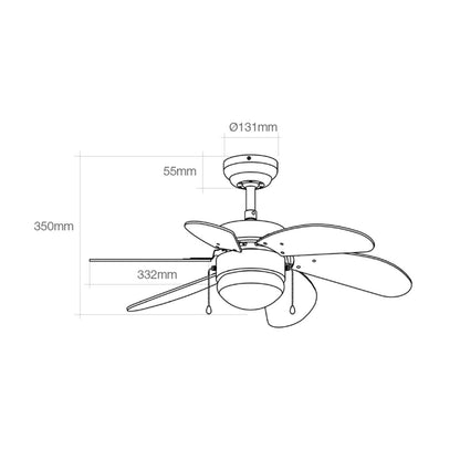 Takfläkt med belysning EDM 33985 Aral Vit 50 W finns hos Aktivcamping