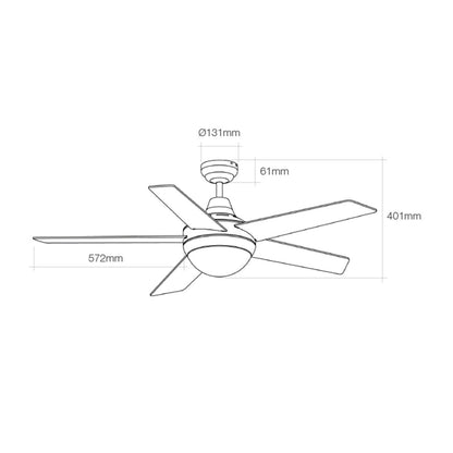 Takfläkt med belysning EDM 33988 Adriatico Vit 60 W finns hos Aktivcamping