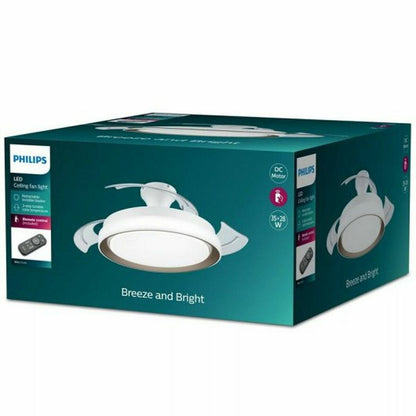 Takfläkt med belysning Philips 929004081801 Vit Gyllene (4000 K) (2700 K) finns hos Aktivcamping