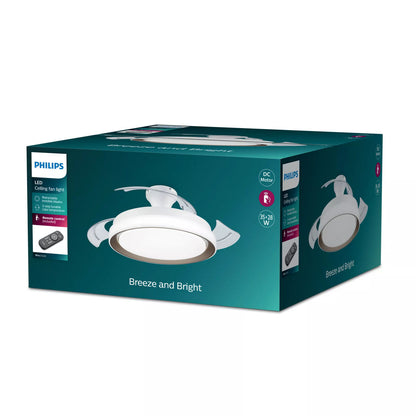 Takfläkt med belysning Philips 929004081801 Vit Gyllene (4000 K) (2700 K) finns hos Aktivcamping