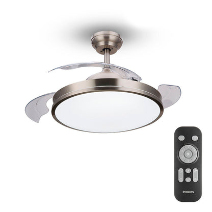 Takfläkt med belysning Philips Atlas 35 W 28 W 4500 Lm ickel (2700 K) finns hos Aktivcamping
