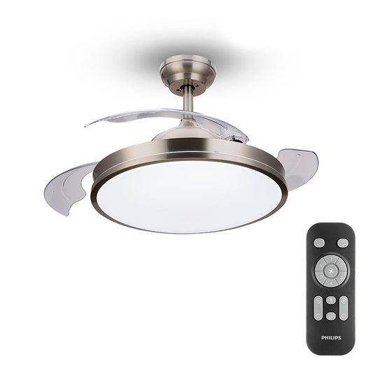 Takfläkt med belysning Philips Atlas 35 W 28 W 4500 Lm ickel (2700 K) finns hos Aktivcamping