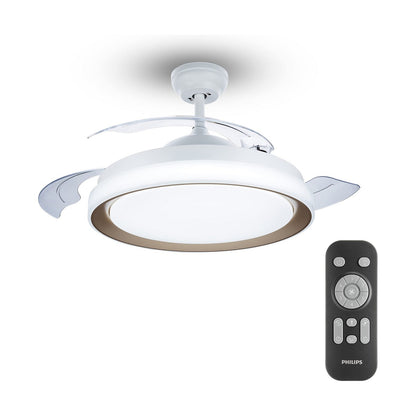 Takfläkt med belysning Philips Atlas Gyllene 35 W 28 W 4500 Lm (2700 K) finns hos Aktivcamping