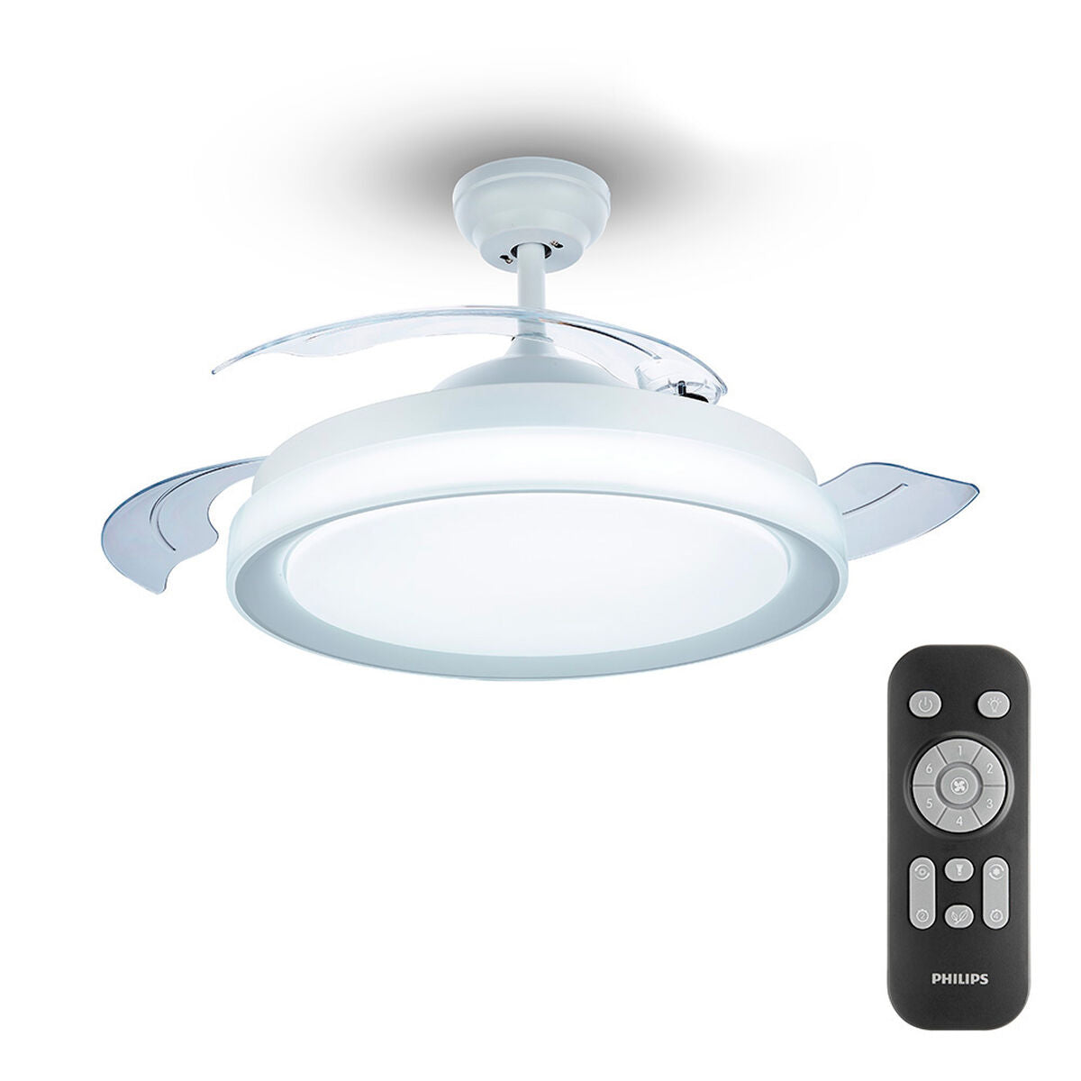 Takfläkt med belysning Philips Atlas Vit 35 W 28 W 4500 Lm finns hos Aktivcamping