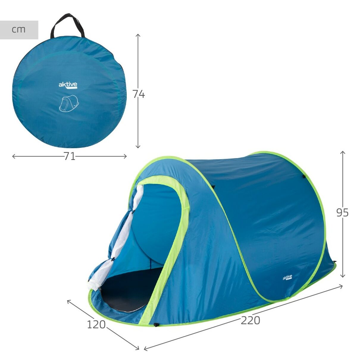 Tält Aktive 120 x 95 x 220 cm (2 antal) finns hos Aktivcamping