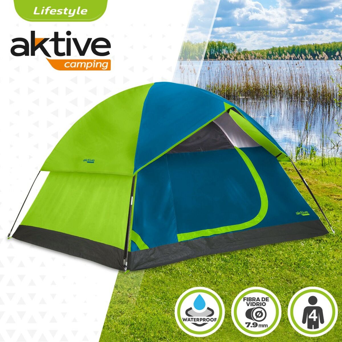 Tält Aktive 4 personer 240 x 130 x 210 cm (2 antal) finns hos Aktivcamping