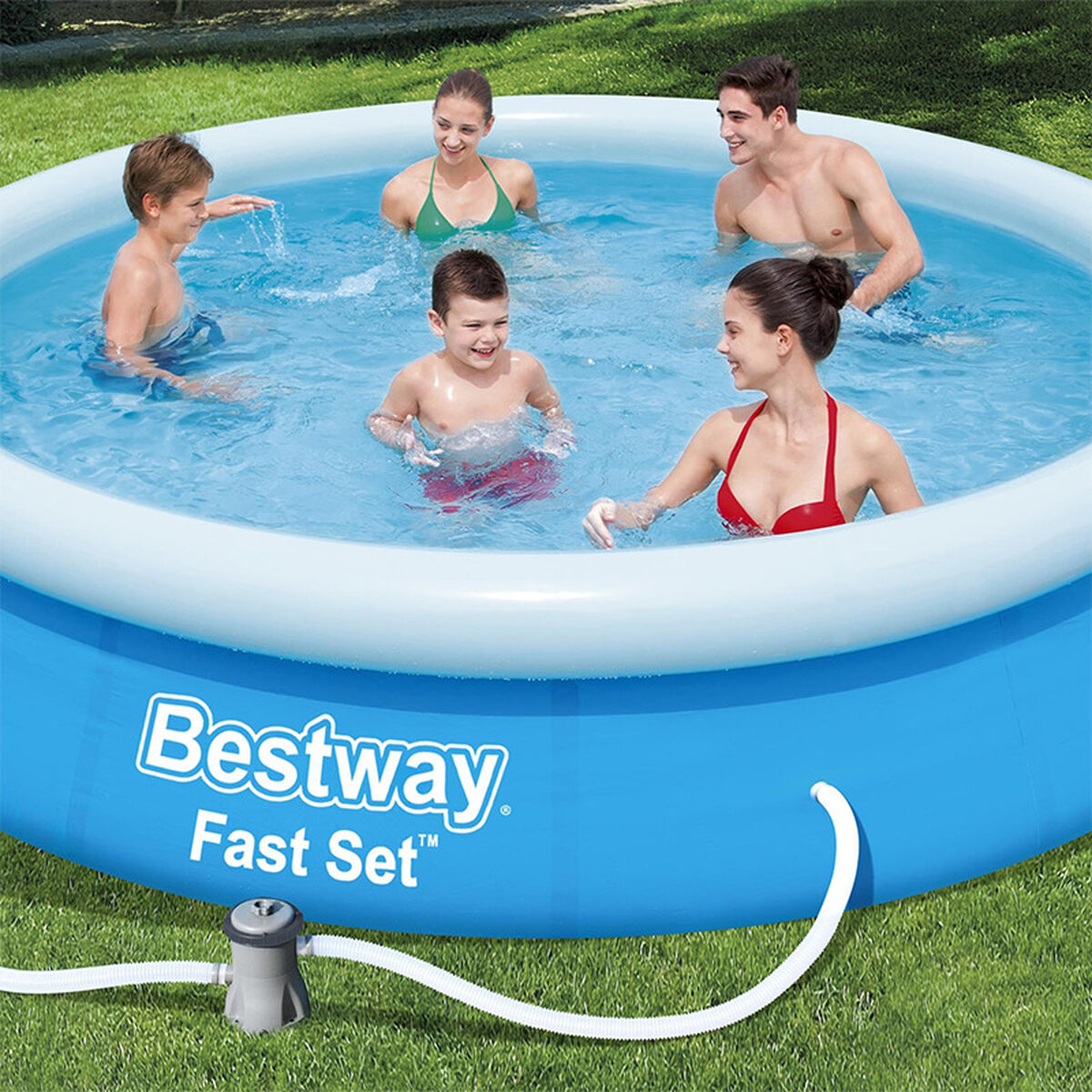 Uppblåsbar bassäng Bestway 5377 L 366 x 76 cm Blå finns hos Aktivcamping