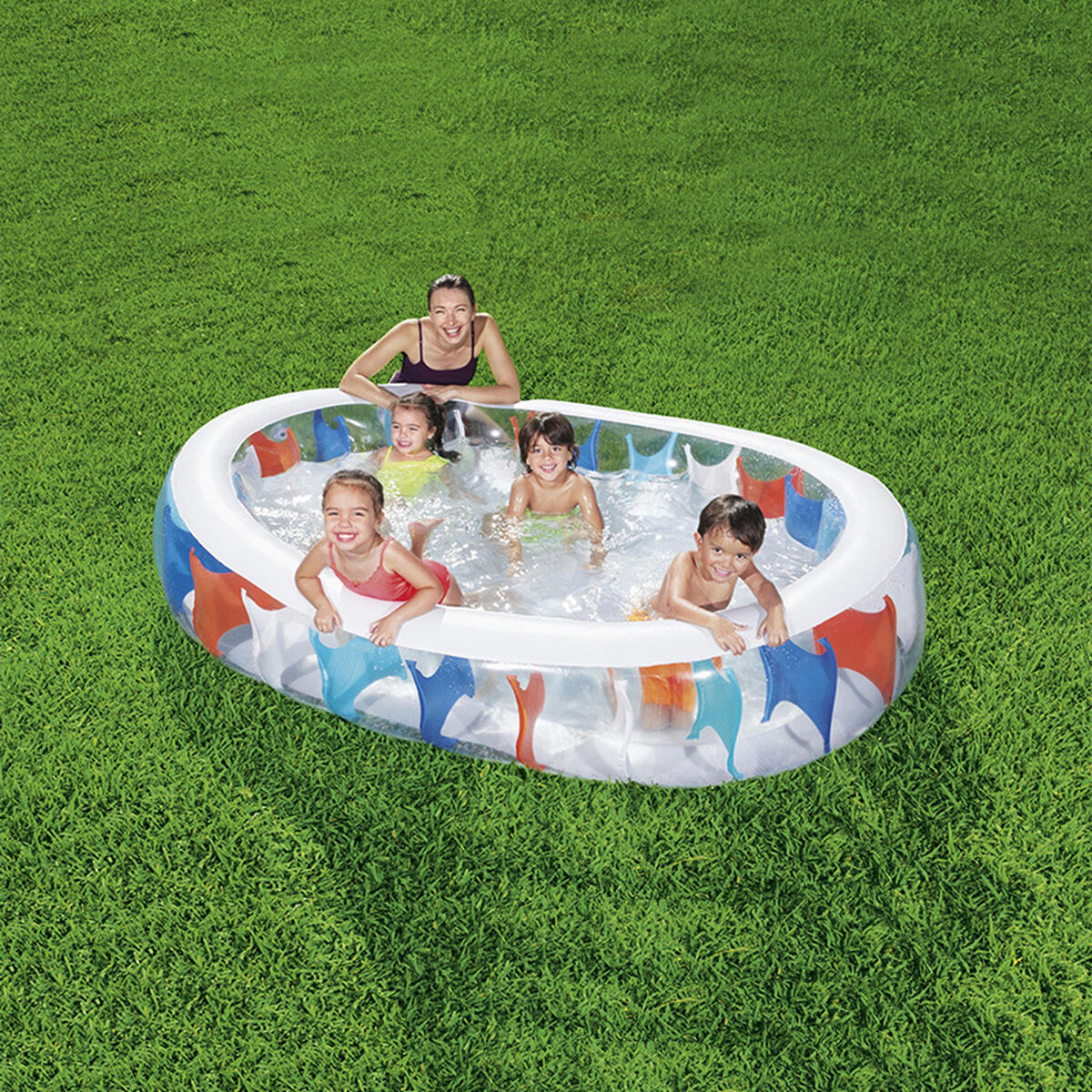 Uppblåsbar bassäng Bestway Multicolour 229 x 152 x 51 cm finns hos Aktivcamping