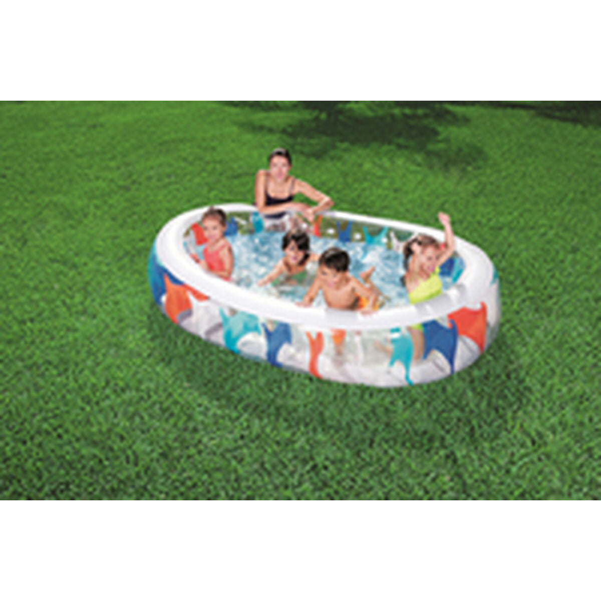 Uppblåsbar bassäng Bestway Multicolour 229 x 152 x 51 cm finns hos Aktivcamping