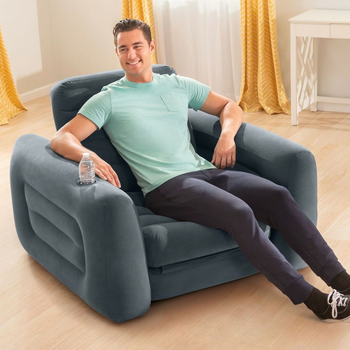 Uppblåsbar bäddsoffa Intex Pull-Out 177 x 66 x 224 cm Grå - finns hos Aktivcamping