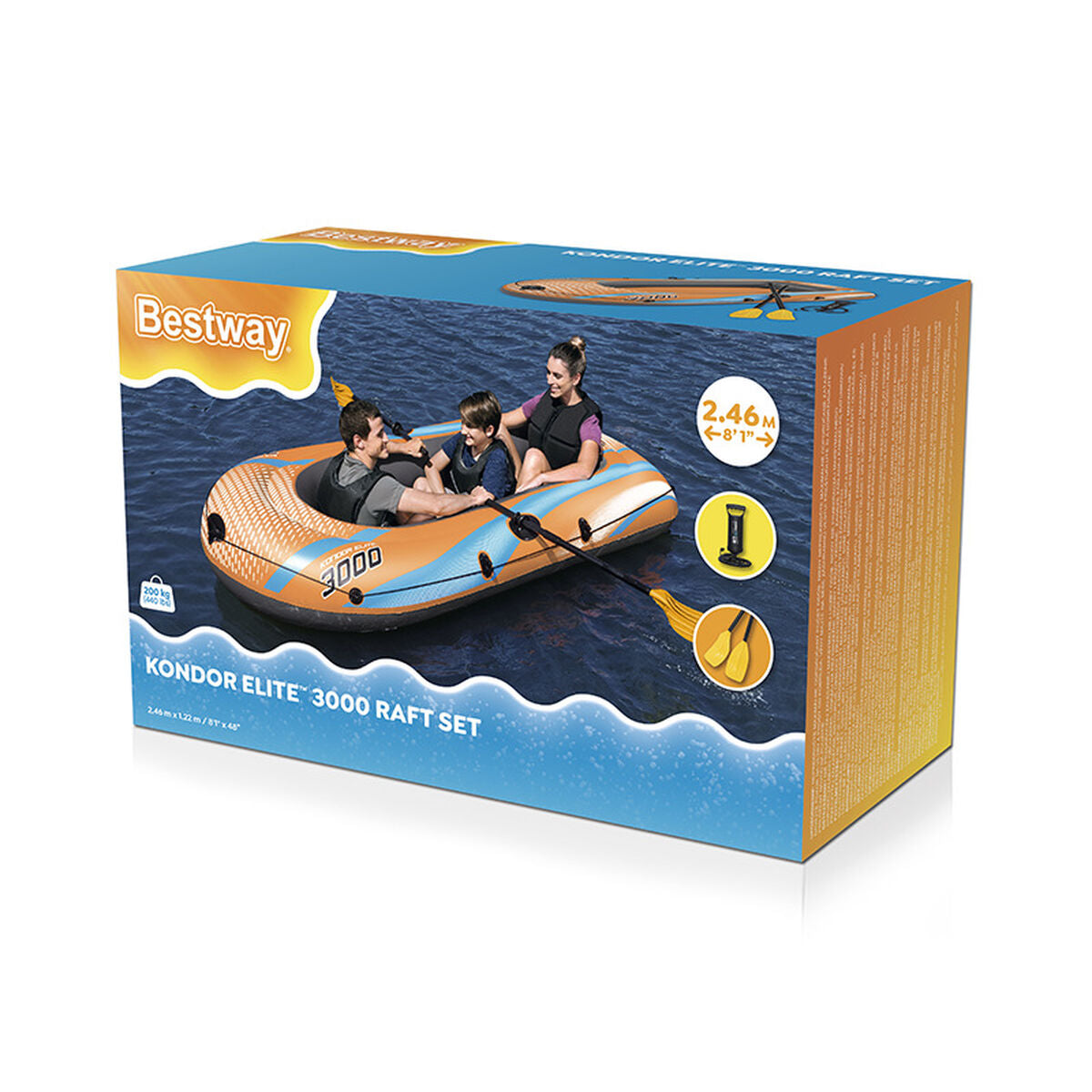 Uppblåsbar båt Bestway Kondor Elite 3000 246 x 122 x 45 cm finns hos Aktivcamping