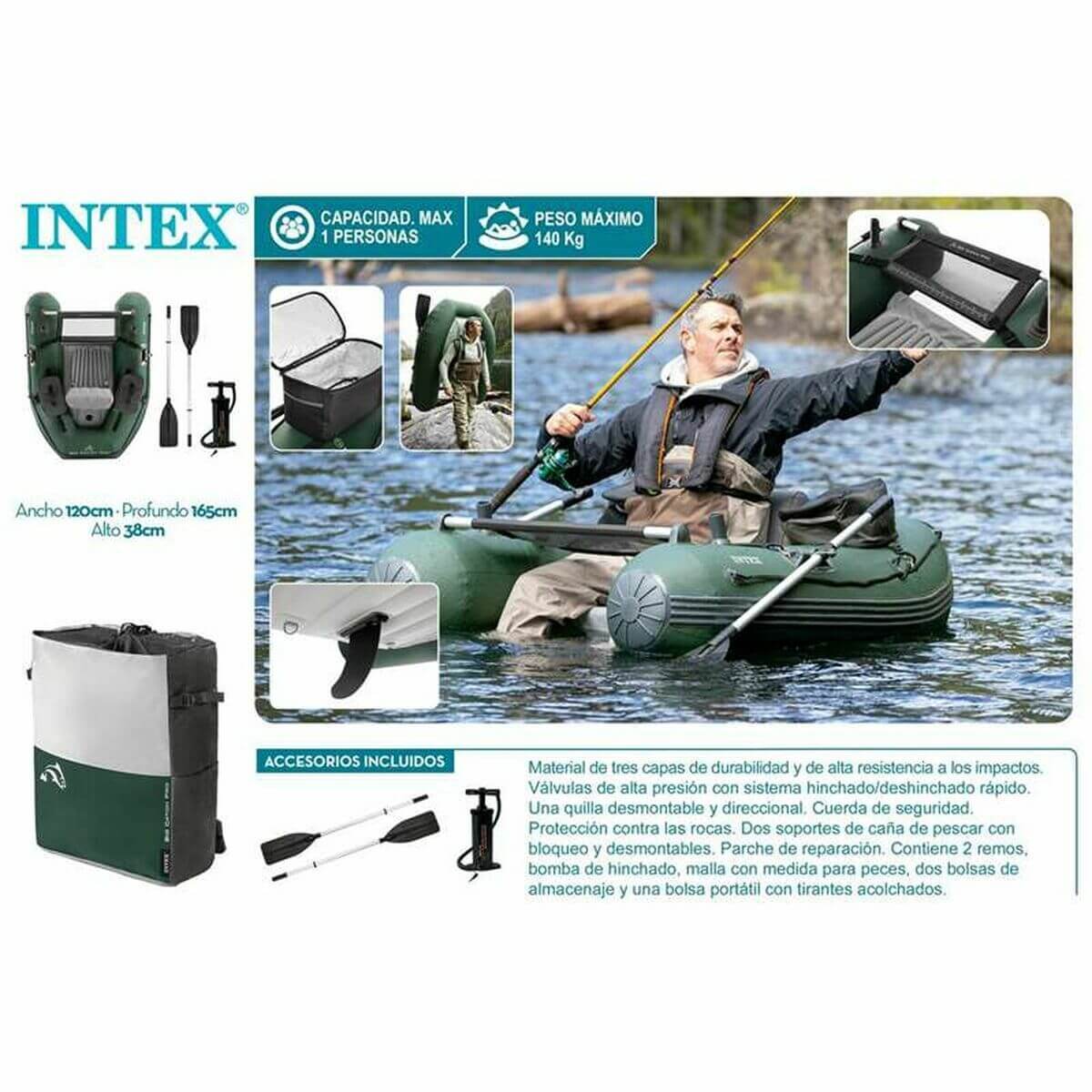 Uppblåsbar båt Intex Big Catch Pro finns hos Aktivcamping