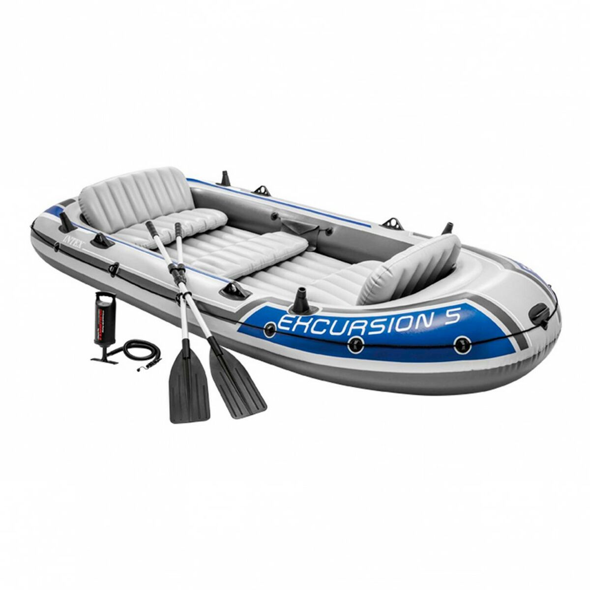Uppblåsbar båt Intex Excursion 5 Blå Vit 366 x 43 x 168 cm - finns hos Aktivcamping