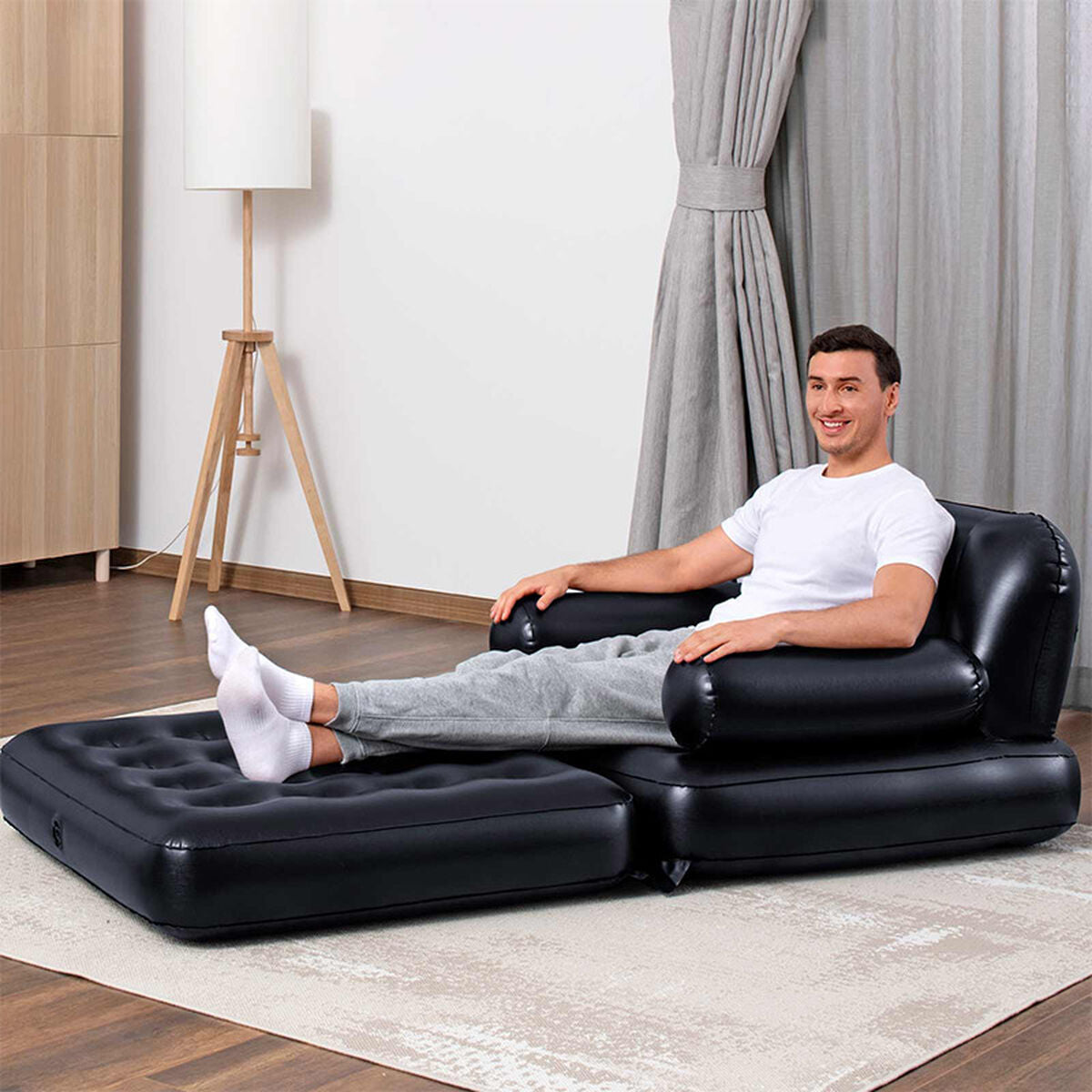 Uppblåsbar fåtölj Bestway 191 x 38 x 25 cm Svart finns hos Aktivcamping