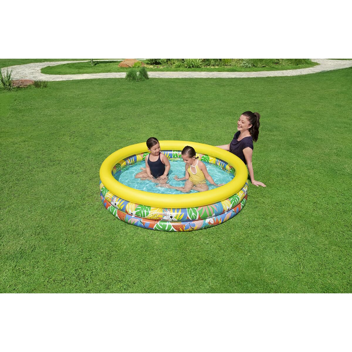 Uppblåsbar plaskpool för barn Bestway 168 x 38 cm finns hos Aktivcamping