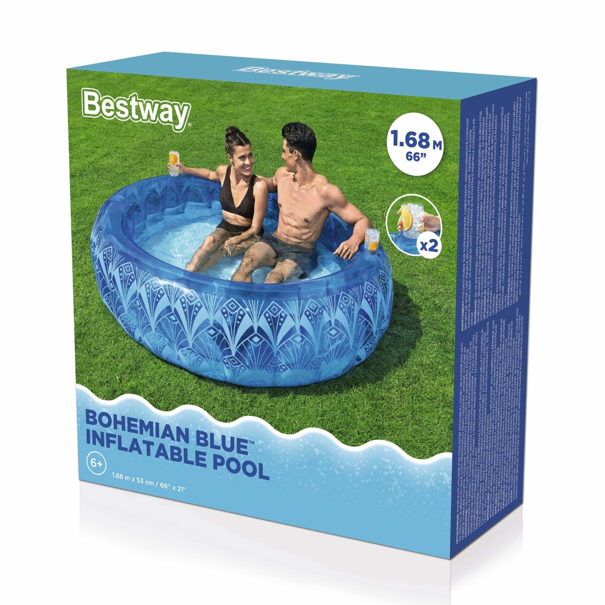 Uppblåsbar plaskpool för barn Bestway 168 x 53 cm finns hos Aktivcamping