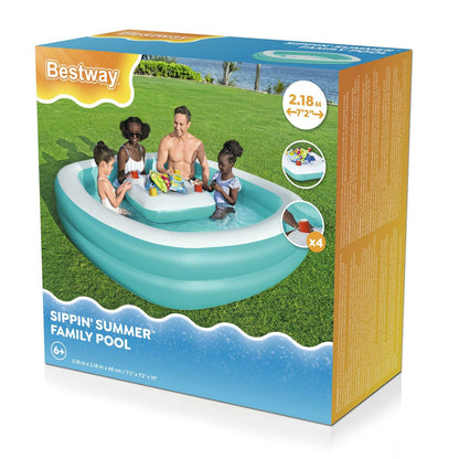 Uppblåsbar plaskpool för barn Bestway 218 x 48 x 218 cm finns hos Aktivcamping