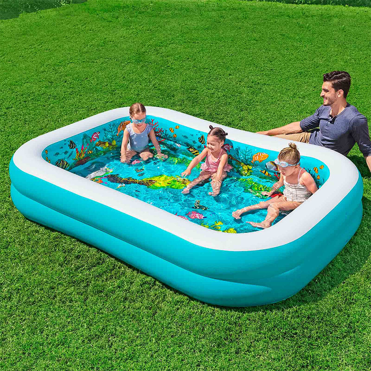 Uppblåsbar plaskpool för barn Bestway 3D Multicolour 262 x 175 x 51 cm 2 personer finns hos Aktivcamping