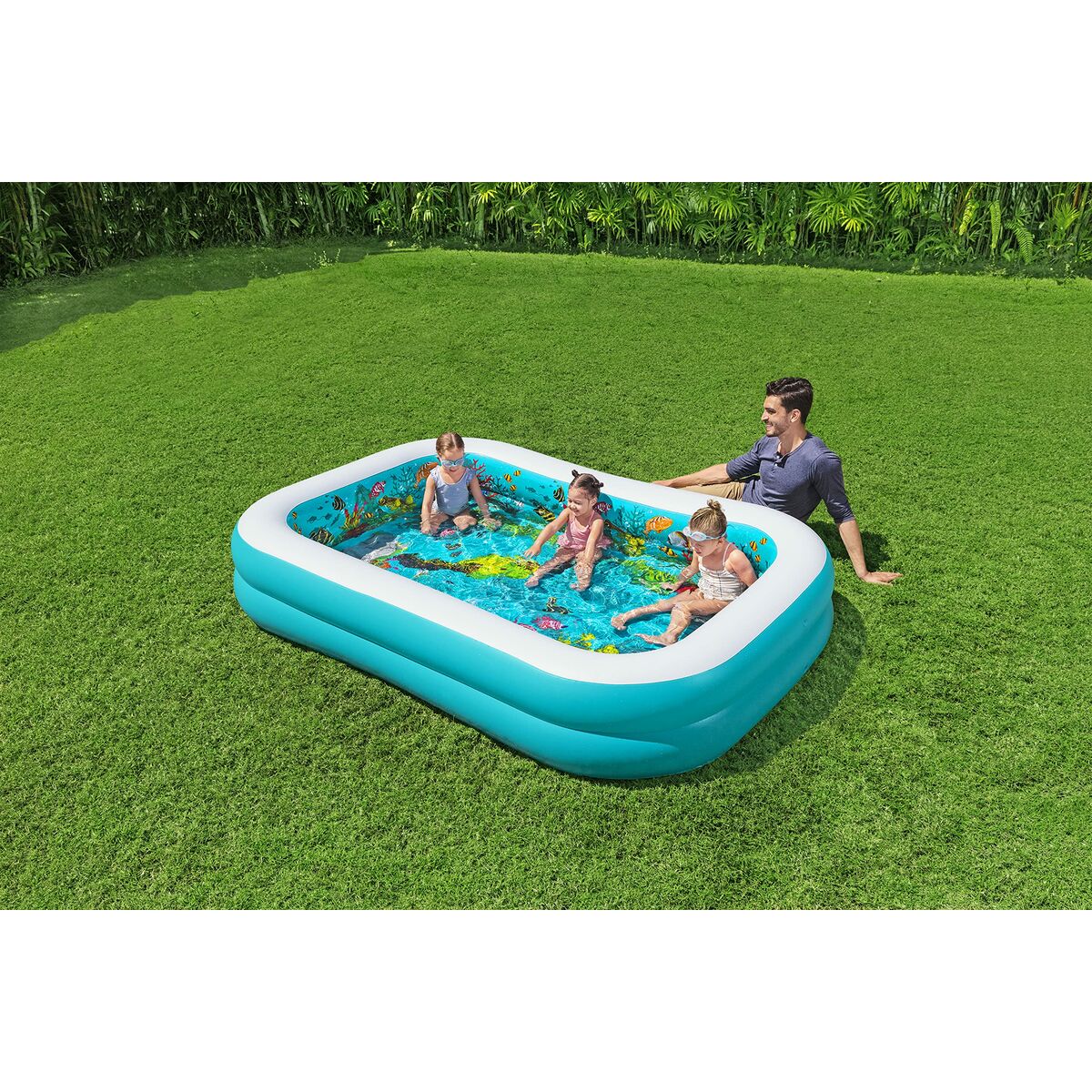 Uppblåsbar plaskpool för barn Bestway 3D Multicolour 262 x 175 x 51 cm 2 personer finns hos Aktivcamping