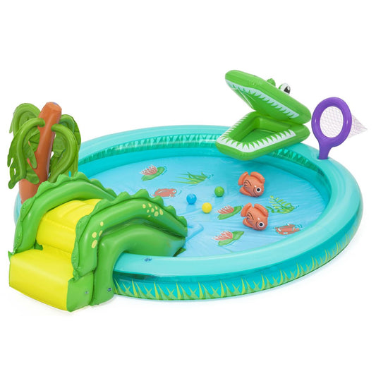 Uppblåsbar plaskpool för barn Bestway Crocodile Cove 224 x 181 x 72 cm finns hos Aktivcamping