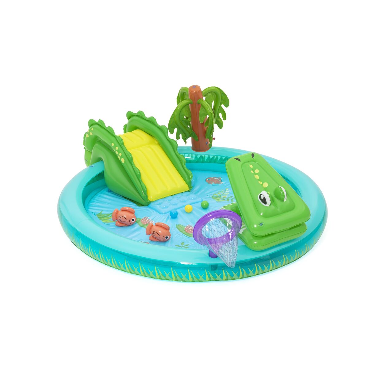 Uppblåsbar plaskpool för barn Bestway Crocodile Cove 224 x 181 x 72 cm finns hos Aktivcamping