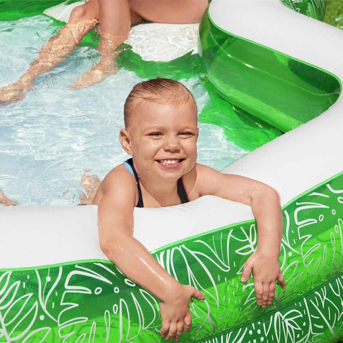 Uppblåsbar plaskpool för barn Bestway Grön Multicolour 231 x 231 x 51 cm finns hos Aktivcamping