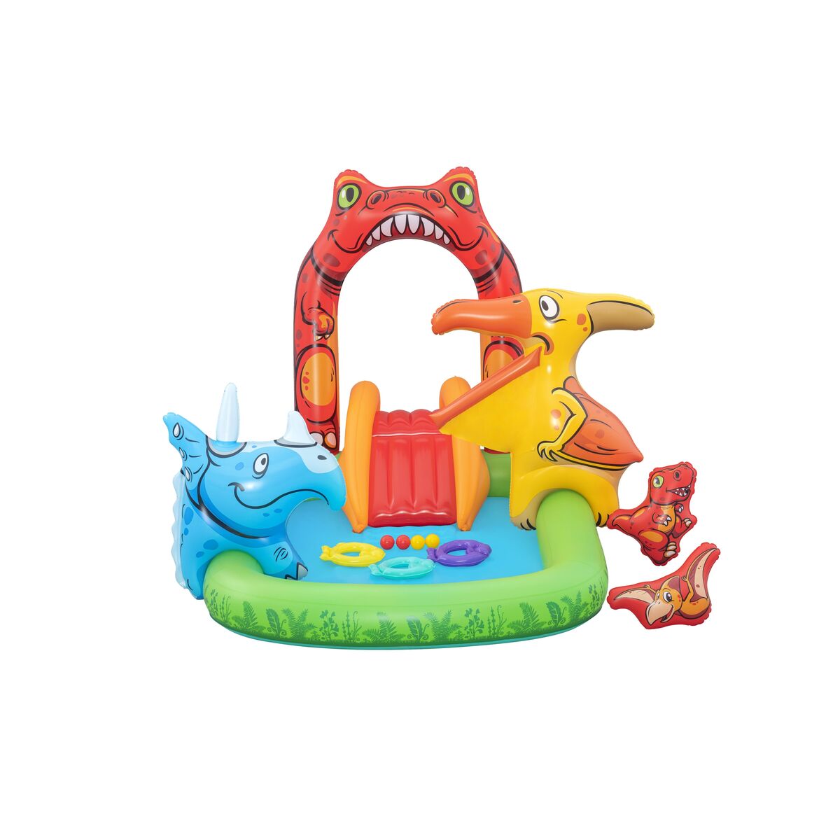 Uppblåsbar plaskpool för barn Bestway Jurassic Splash 240 x 140 x 137 cm finns hos Aktivcamping