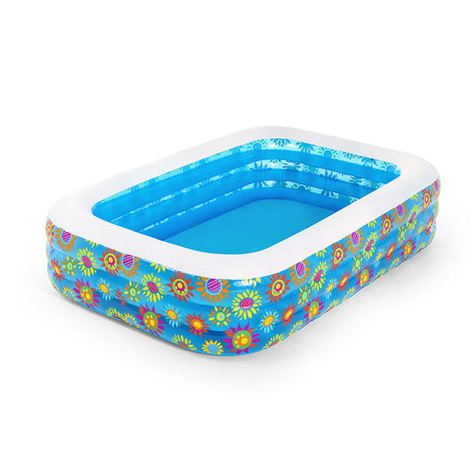 Uppblåsbar plaskpool för barn Bestway Multicolour 229 x 152 x 56 cm Blommig finns hos Aktivcamping