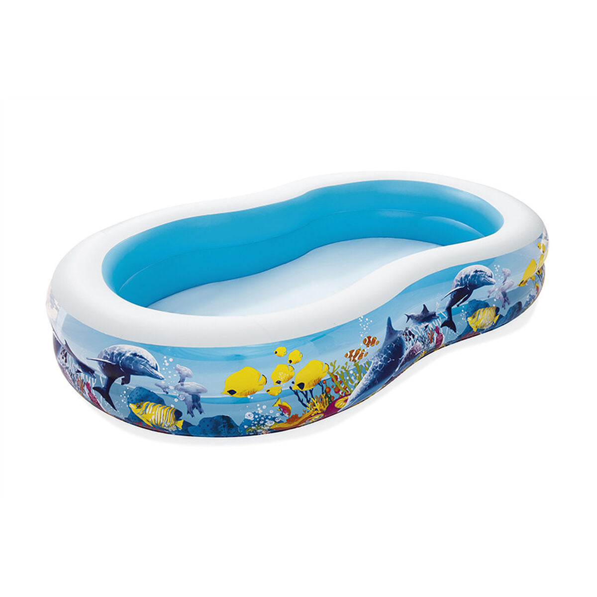 Uppblåsbar plaskpool för barn Bestway Multicolour 262 x 157 x 46 cm - finns hos Aktivcamping