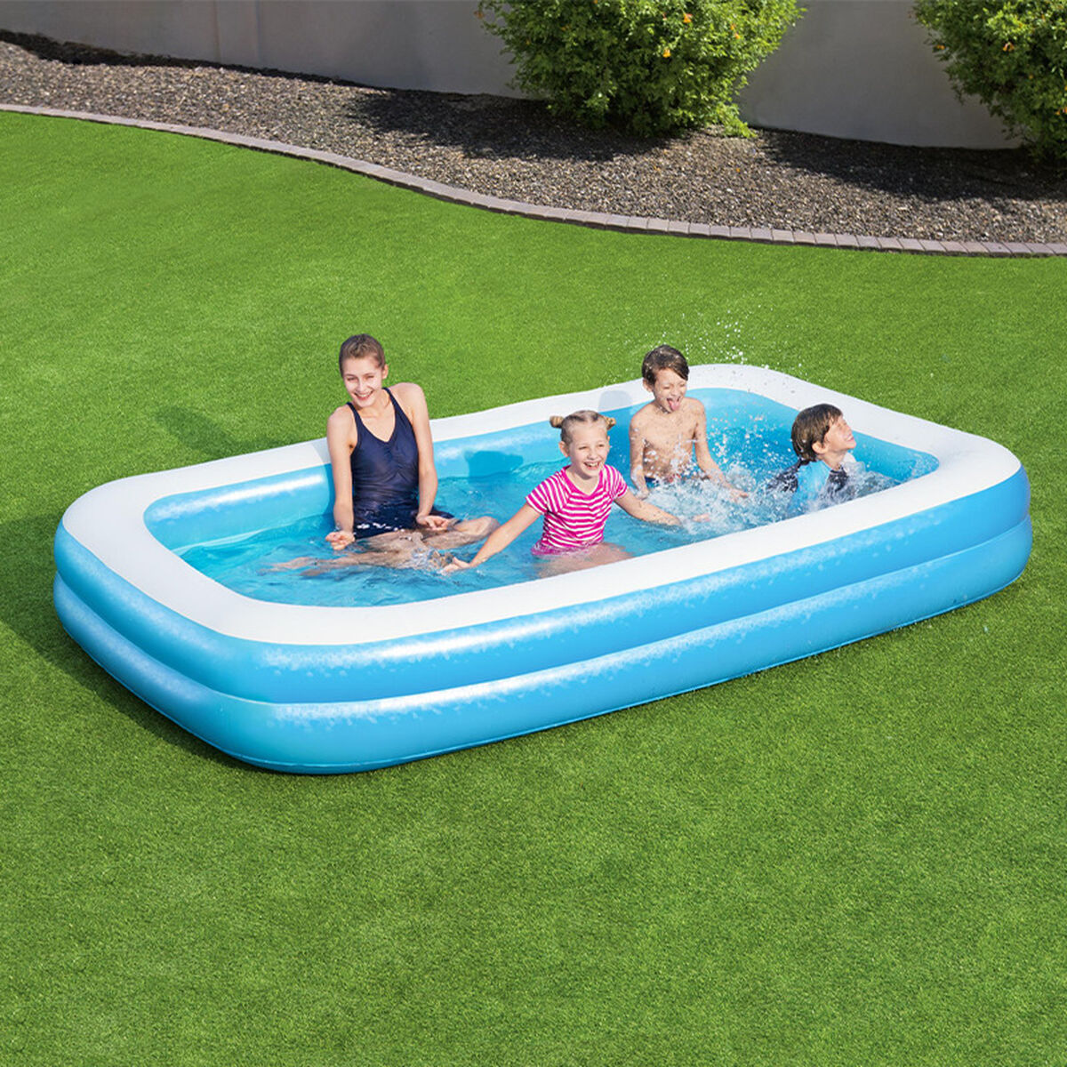 Uppblåsbar plaskpool för barn Bestway Multicolour 305 x 183 x 46 cm finns hos Aktivcamping