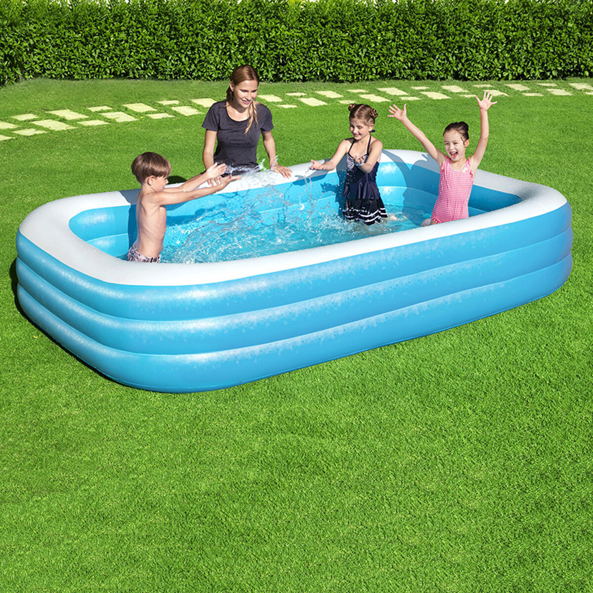 Uppblåsbar plaskpool för barn Bestway Multicolour 305 x 183 x 56 cm finns hos Aktivcamping
