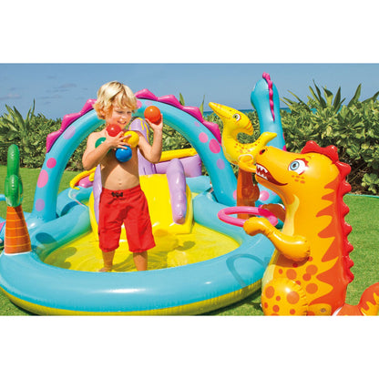 Uppblåsbar plaskpool för barn Intex Dinosaurier Lekplats 302 x 112 x 229 cm 280 L finns hos Aktivcamping