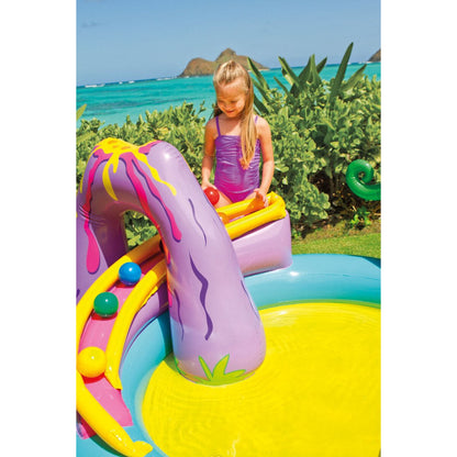 Uppblåsbar plaskpool för barn Intex Dinosaurier Lekplats 302 x 112 x 229 cm 280 L finns hos Aktivcamping