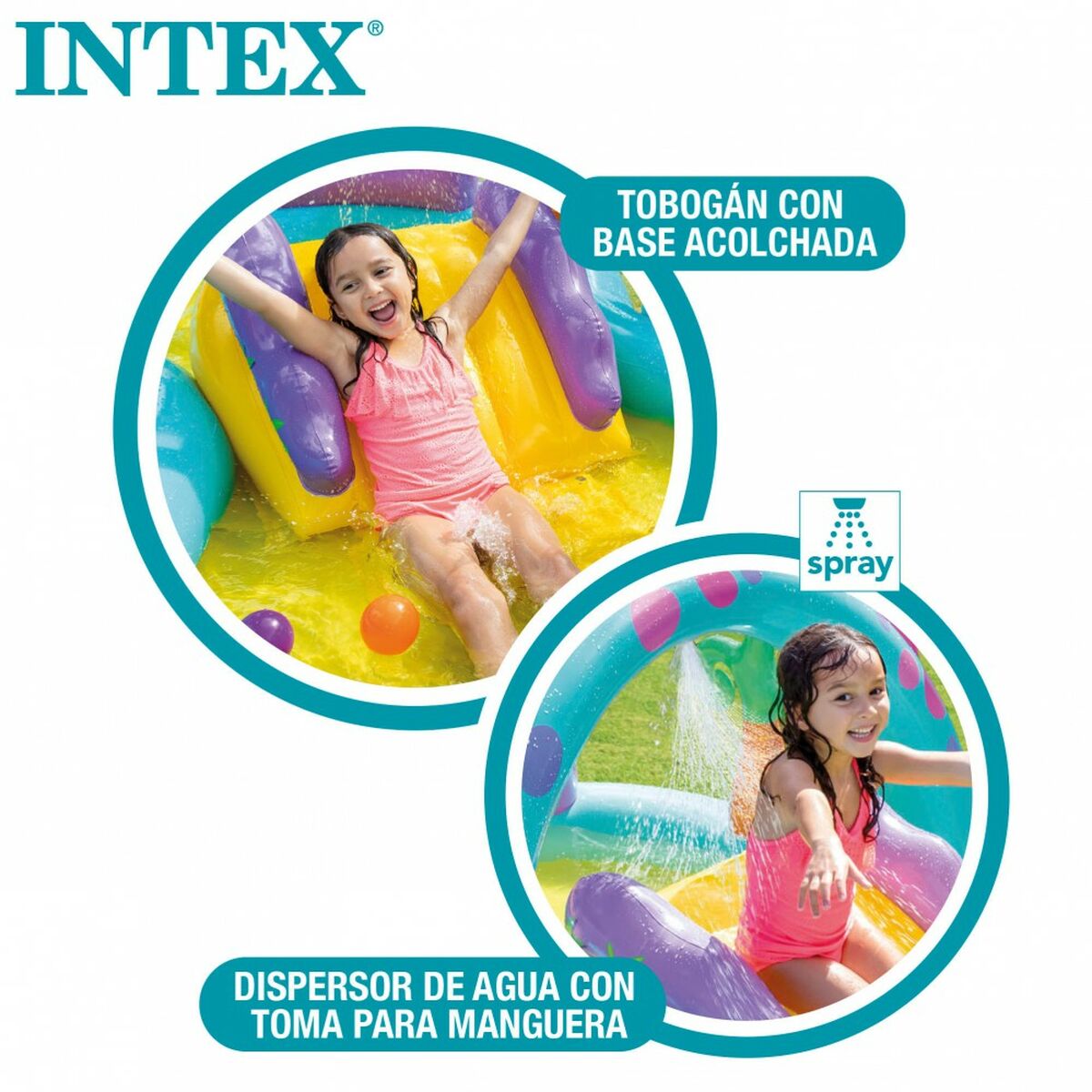 Uppblåsbar plaskpool för barn Intex Dinosaurier Lekplats 302 x 112 x 229 cm 280 L finns hos Aktivcamping