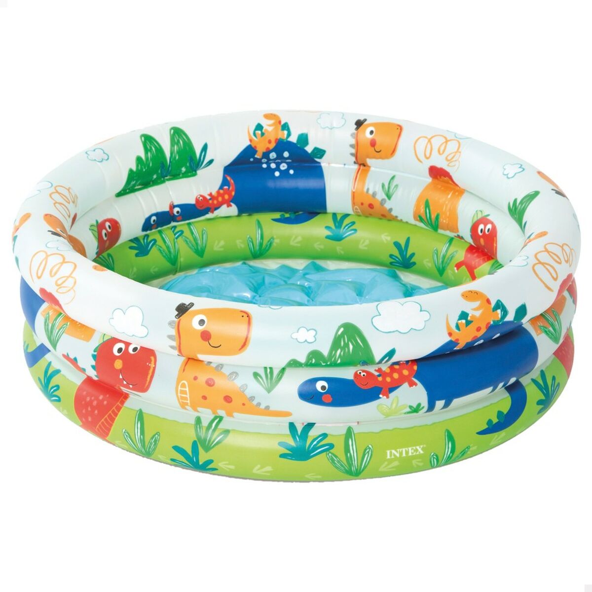 Uppblåsbar plaskpool för barn Intex Dinosaurier Ringar 28 L 33 L 61 x 22 x 61 cm (12 antal) finns hos Aktivcamping