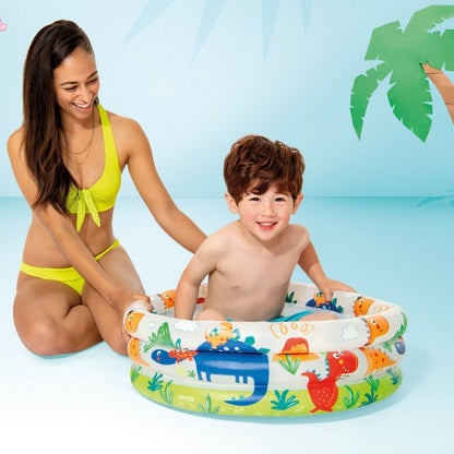 Uppblåsbar plaskpool för barn Intex Dinosaurier Ringar 28 L 33 L 61 x 22 x 61 cm (12 antal) finns hos Aktivcamping