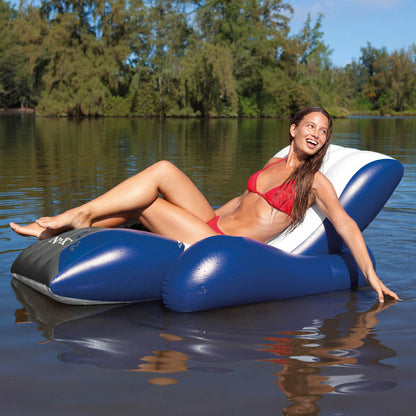 Uppblåsbar poolstol Intex Floating Recliner Blå Vit 180,3 x 66 x 134,6 cm (3 antal) finns hos Aktivcamping