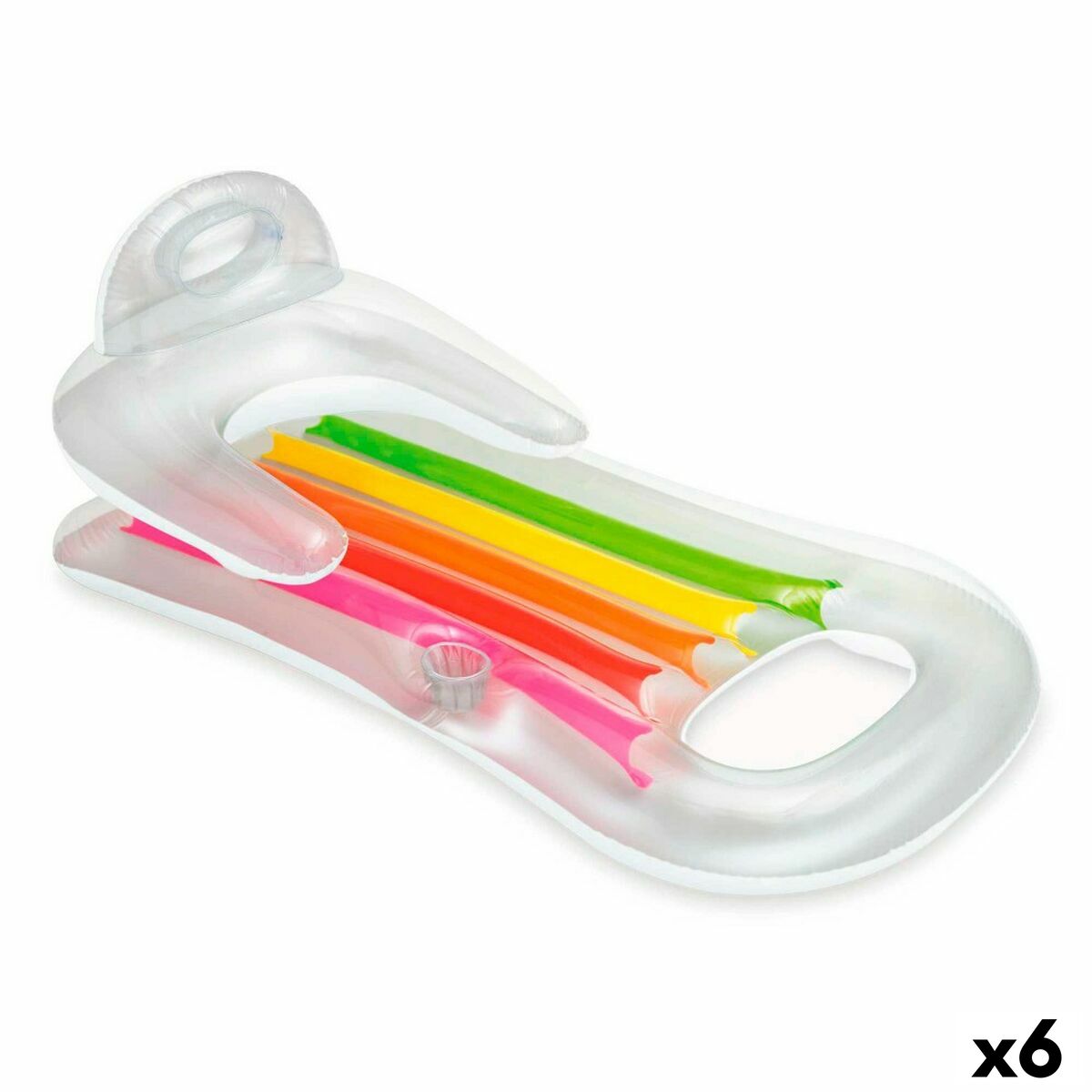 Uppblåsbar poolstol Intex Regnbåge 160 x 53 x 85 cm (6 antal) finns hos Aktivcamping