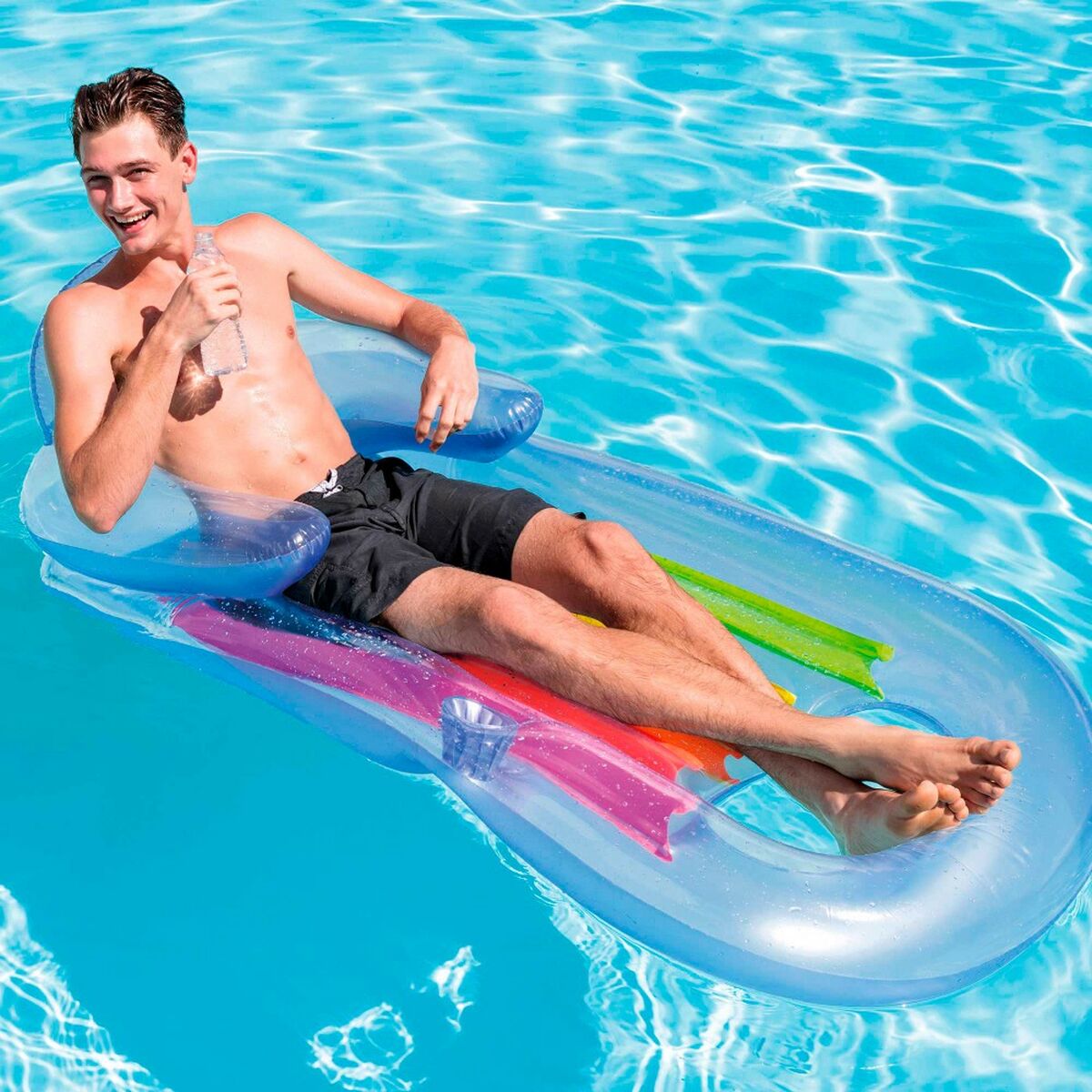 Uppblåsbar poolstol Intex Regnbåge 160 x 53 x 85 cm (6 antal) finns hos Aktivcamping