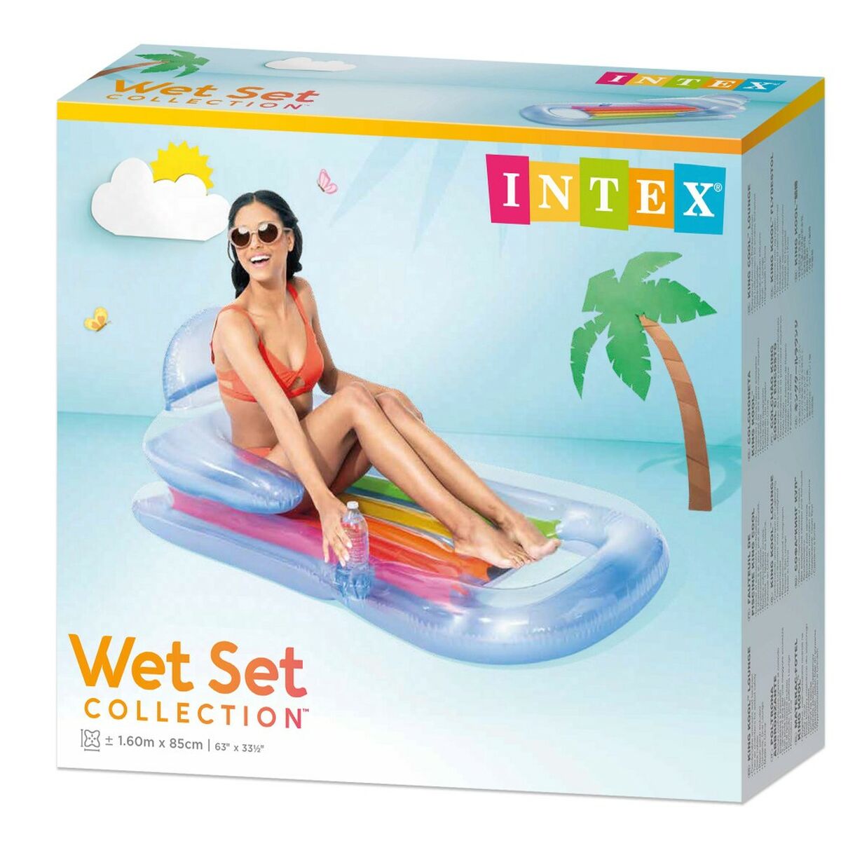 Uppblåsbar poolstol Intex Regnbåge 160 x 53 x 85 cm (6 antal) finns hos Aktivcamping