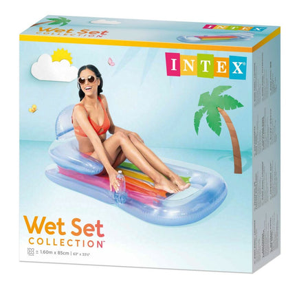 Uppblåsbar poolstol Intex Regnbåge 160 x 53 x 85 cm (6 antal) finns hos Aktivcamping