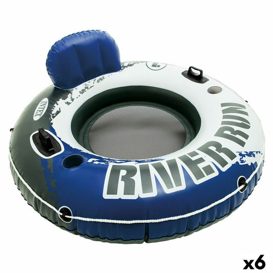 Uppblåsbar poolstol Intex River Run Blå Vit 135 x 13,5 cm (6 antal) finns hos Aktivcamping